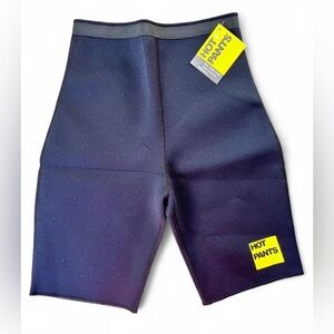 Hot Pants NWT Size Small Black Compression Neoprene Biker Shorts Activewear